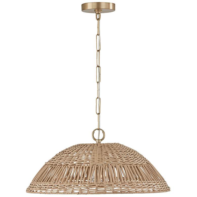 Natural Rattan Dome Pendant Light