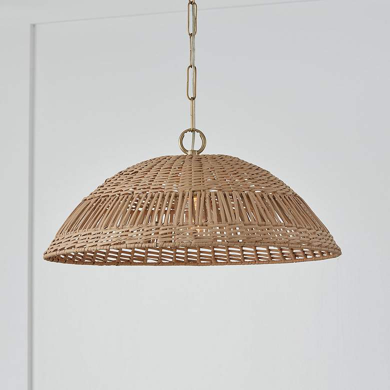 Natural Rattan Dome Pendant Light