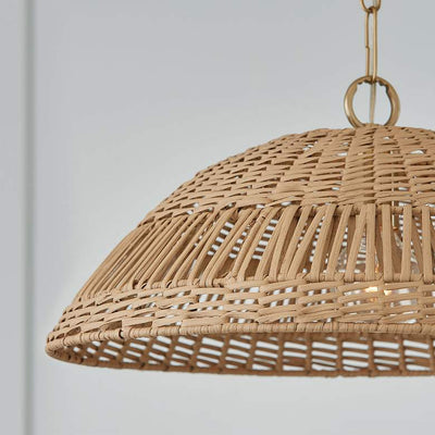 Natural Rattan Dome Pendant Light