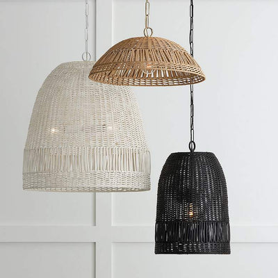 Natural Rattan Dome Pendant Light