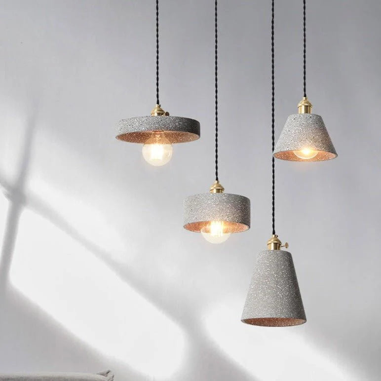 Suspension en Béton Style Industriel Chic – Lampe de Plafond Contemporaine